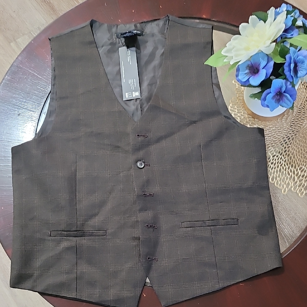 Michael Brandon Brown Vest Elegant Suits & Blazers